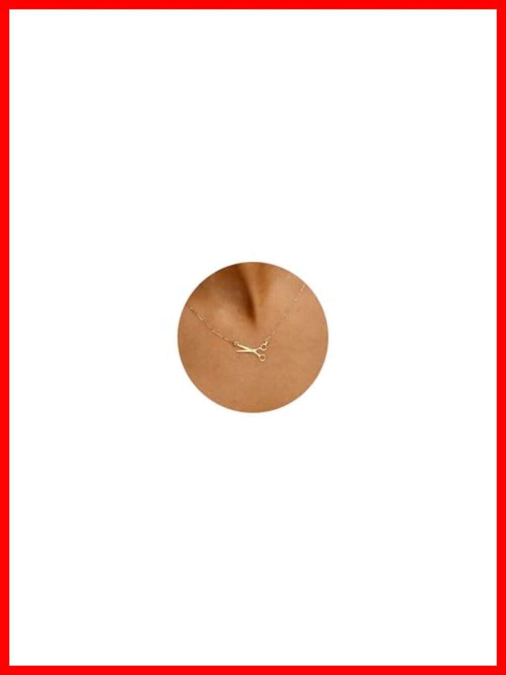 14k Gold Plated Scissors Pendant Necklace Dainty Gift for Women